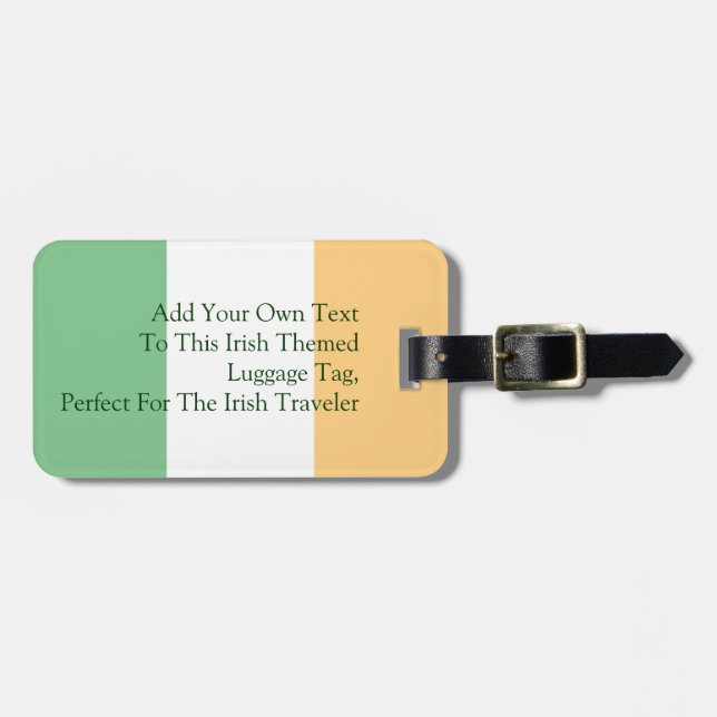Irish Flag Customizable Luggage Tag (Front Horizontal)