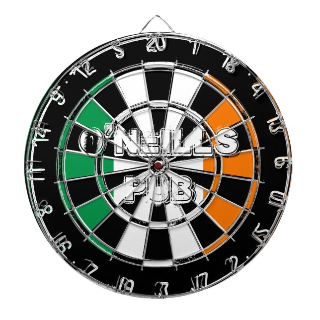 Irish flag dartboard design for pub or man cave (Front)