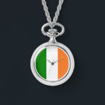 Irish Flag Fills Necklace<br><div class="desc">Necklace watch features an Irish Flag filling in all the printable space. Simple, but lovely, design to share your heritage and culture. Great gift for any occasion for your favourite Irish person. Not only great to celebrate St. Patrick's Day, but, also, family reunions, Mother's and Father's Day, travel groups, and...</div>