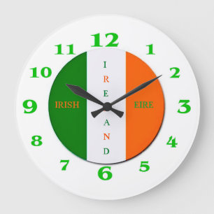 Irish Flag for Round-Large-Wall-Clock Large Clock
