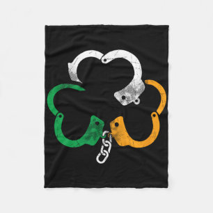 Irish Flag Handcuffs Shamrock Police St. Patrick's Fleece Blanket