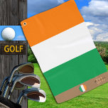 Irish flag & Ireland monogrammed Golf Towel<br><div class="desc">Sports/Golf Towel: Ireland & Irish flag with monogrammed "custom" name at the bottom - love my country,  travel,  holiday,  patriots / sports fans</div>