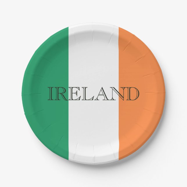Irish Flag Ireland ppcnt Paper Plate (Front)