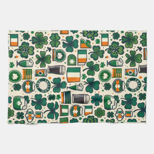 Irish Flag Ireland Saint Patricks Day Slainte Kitchen Towel