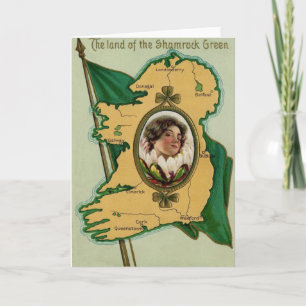Irish Flag Ireland Shamrock Card