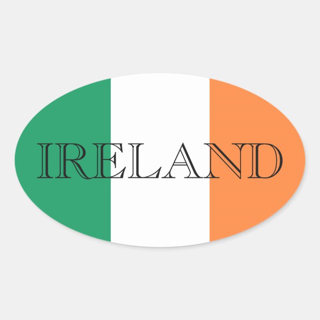 Irish Flag Ireland stkcn Oval Sticker (Front)