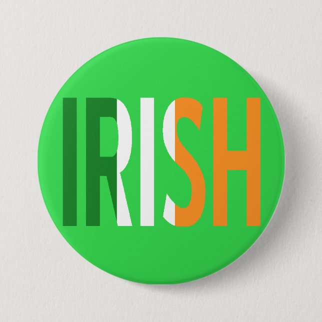 Irish Flag Irish 3 Inch Round Button (Front)