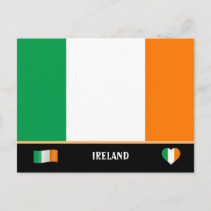 Irish Flag & Irish country travel / Ireland Postcard