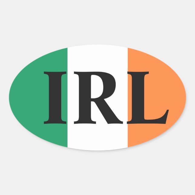 Irish Flag IRL stkcnt Oval Sticker (Front)