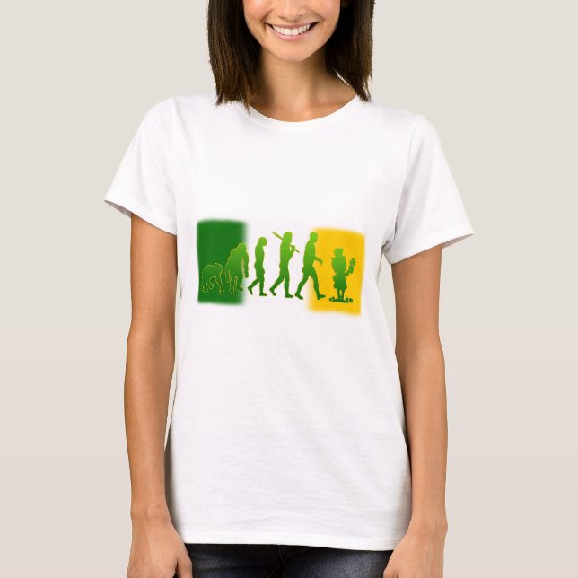 Irish flag Leprechaun evolution gear T-Shirt (Front)