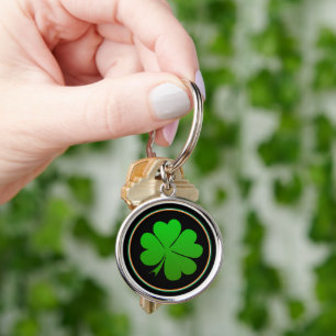 Irish Flag, Lucky Clover Ireland / Shamrock Keychain