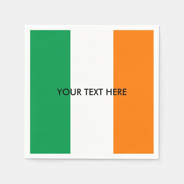 Irish flag of Ireland custom party napkins (Front)
