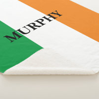 Irish flag of Ireland custom Sherpa fleece blanket