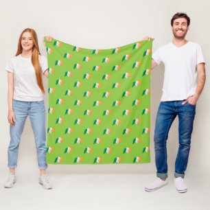 Irish Flag Pattern Fleece Blanket