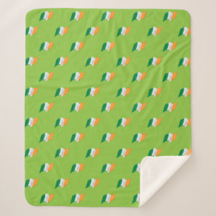 Irish Flag Pattern Sherpa Blanket
