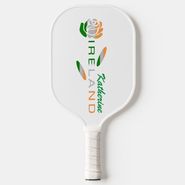Irish Flag Rose Personalized Pickleball Paddle (Front)