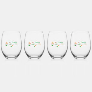 Irish Flag Rose Personalized Stemless Wine Glass