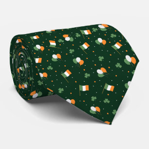 Irish Flag Shamrock Balloon St Patrick's Day Tie