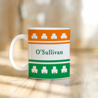 Irish Flag Shamrock Custom Family Name