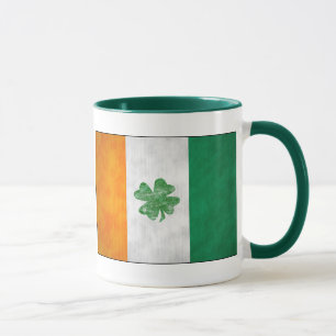 Irish Flag Shamrock Mugs