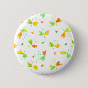 Irish Flag Shamrock Pattern 2 Inch Round Button