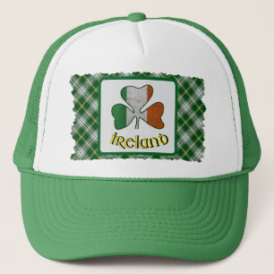 Irish Flag Shamrock St Patrick Tartan Trucker Hat