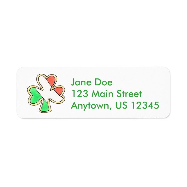 Irish Flag Shamrock St. Patrick's Day Sugar Cookie (Front)
