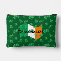 Irish Flag Shamrocks Celtic Font Personalized