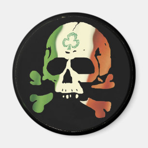 Irish flag skull magnet