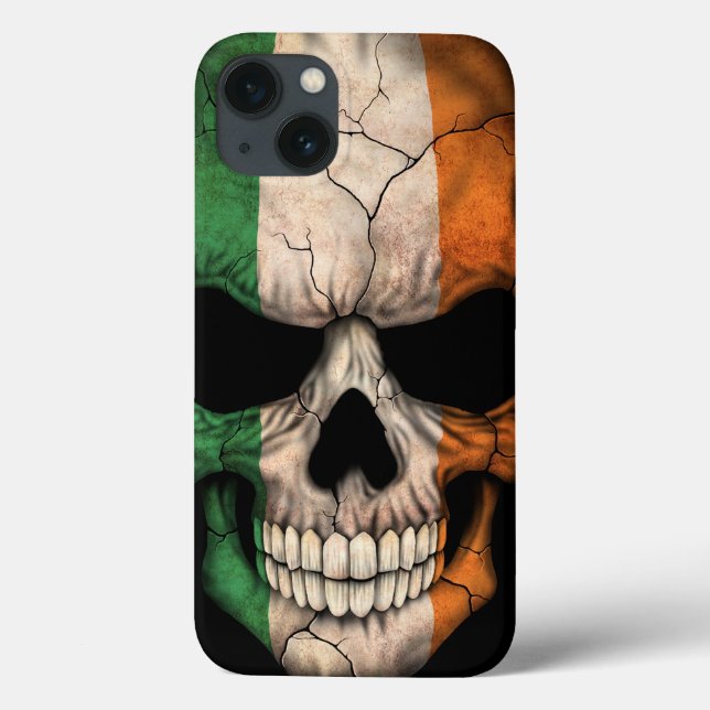Irish Flag Skull on Black Case-Mate iPhone Case (Back)