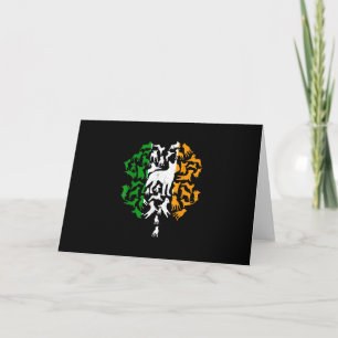 IRISH Flag St Patricks Day Boston Terrier Shamrock Holiday Card