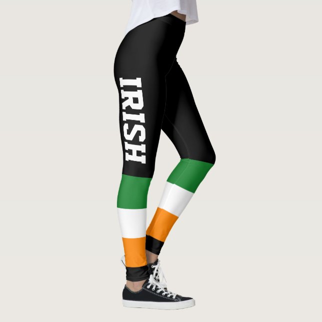 Irish Flag St Patricks Day ROI Tricolor Leggings (Right)