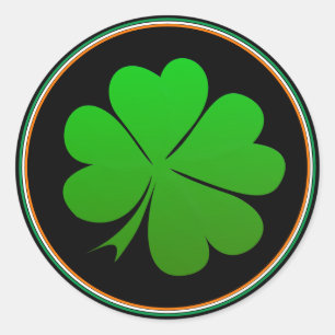 Irish Flag Stickers, Shamrock, Lucky, Ireland Classic Round Sticker