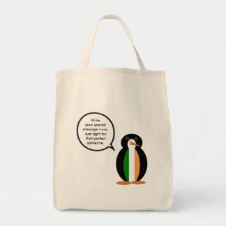 Irish Flag Talking Ms. Penguin  Tote Bag