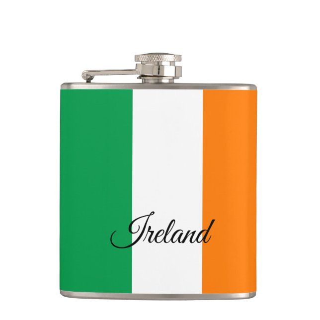 Irish Flag & travel Ireland /sports fans Hip Flask (Front)