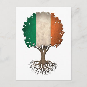 Irish Flag Tree of Life Customizable Postcard