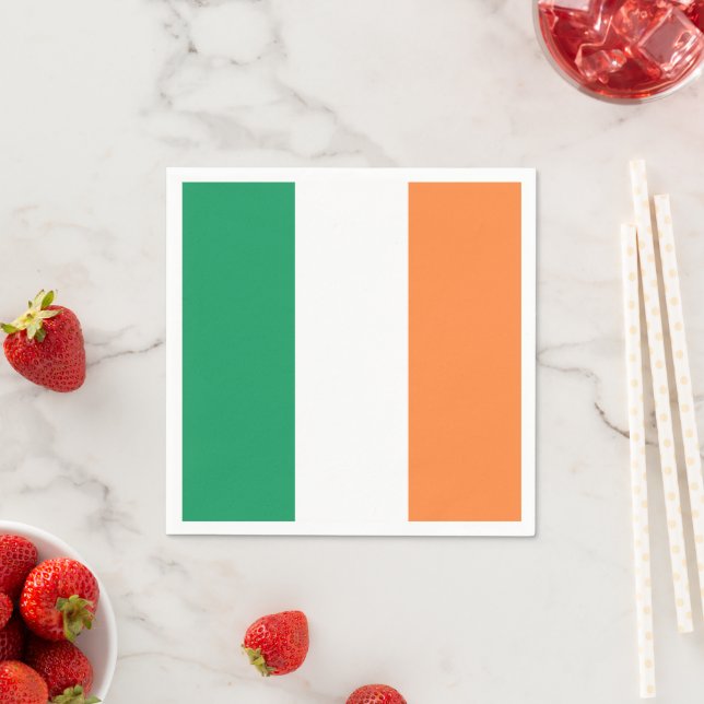 Irish flag tricolour patriotic Saint Patrick's Day Napkin (Insitu)