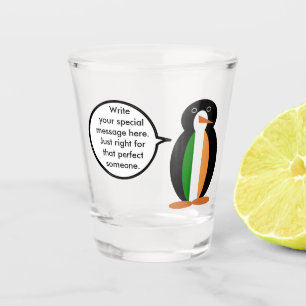 Irish Flag Wildlife Penguin Personalized Gift Shot Glass