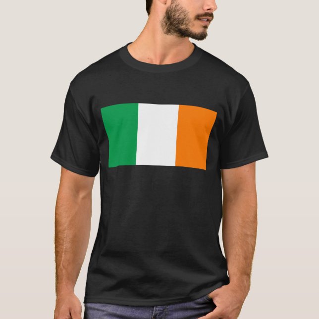 Irish Flag with Rainbow Shamrock T-Shirt (Front)