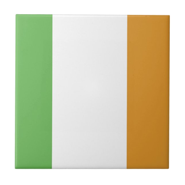 Irish Flag With Shamrock Tile (Front)