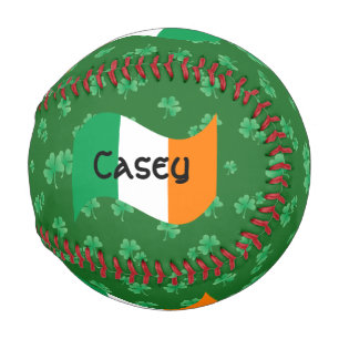 Irish Flag with Shamrocks Personalized Baseball