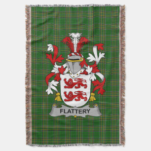 Irish Flattery or O_Flattery Coat of Arms Family Throw Blanket