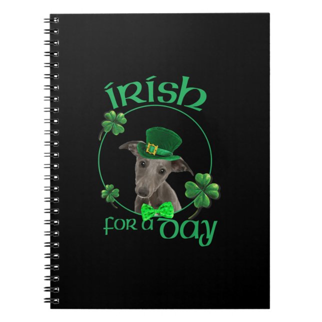Irish For A Day Whippet Lucky Dog In Patrick Day Notebook (Front)