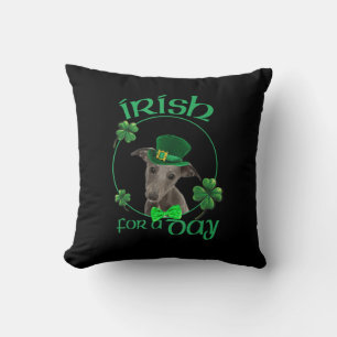 Irish For A Day Whippet Lucky Dog In Patrick Day Throw Pillow