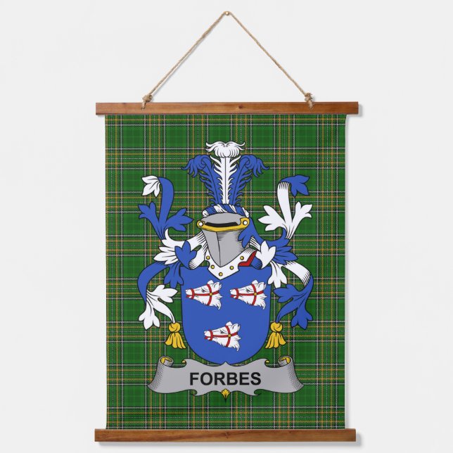 Irish Forbes Coat of Arms Family Crest Hanging Tapestry (Front)