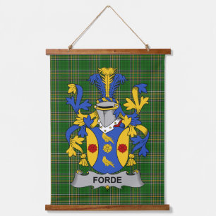 Irish Forde or Consnave Coat of Arms Family Crest Hanging Tapestry