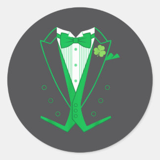 Irish Formal Tuxedo St. Patrick's Day  Classic Round Sticker