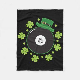 Irish Four Leaf Clover Shooting Pool Ball Billiard Fleece Blanket