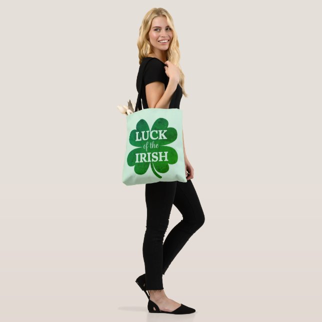 Irish Four Leaf Clover Tote Bag (On Model)