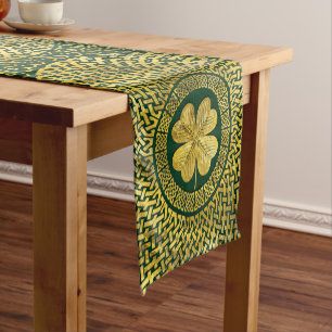 Irish Four-leaf clover with Celtic Knot Short Table Runner
